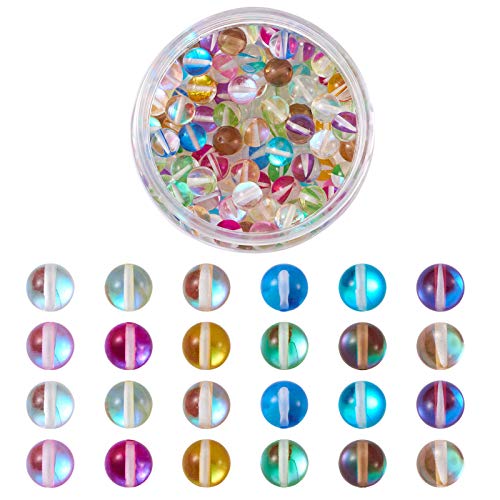 Beadthoven runde Mondstein-Perlen, halbe AB-farbige, holografische Perlen, gefärbt, rund, lose Perlen für Armbänder, Schmuckherstellung, 120 Stück, 8 mm, 12 Farben Beadthoven runde Mondstein-Perlen, halbe AB-farbige, holografische Perlen, gefärbt, rund, lose Perlen für Armbänder, Schmuckherstellung, 120 Stück, 8 mm, 12 Farben von BB Beadthoven