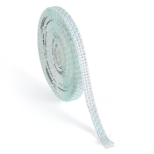 Beadthoven selbstklebendes Strassband, 10 mm, glitzernde Harz-Diamant-Imitationsperle, dekorative Kunst, Handwerk, Aufkleberband für Kostüme, Schuhe, Spiegeldekoration, Helltürkis von BB Beadthoven