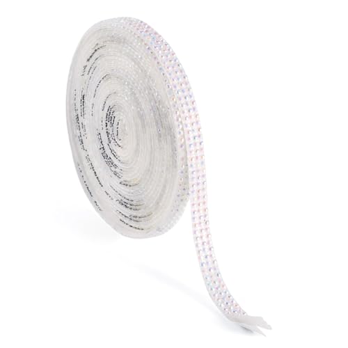 Beadthoven selbstklebendes Strassband, 10 mm, glitzernde Harz-Diamant-Imitationsperle, dekorative Kunst, Handwerk, Aufkleberband für Kostüme, Schuhe, Spiegeldekoration, Kornseide von BB Beadthoven