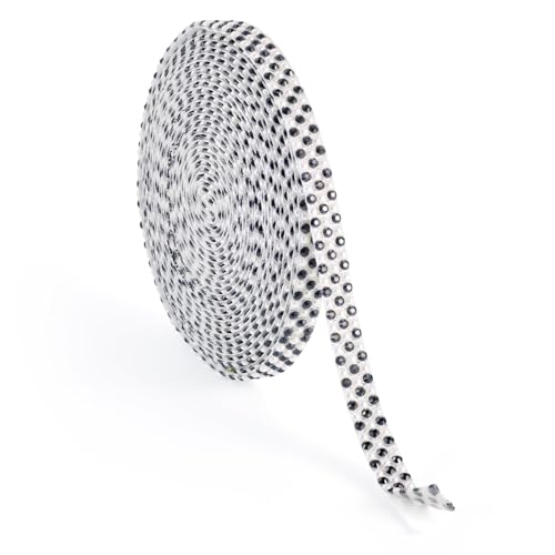 Beadthoven selbstklebendes Strassband, 10 mm, glitzernde Harz-Diamant-Imitationsperle, dekorative Kunst, Handwerk, Aufkleberband für Kostüme, Schuhe, Spiegeldekoration, Schwarz, 2,7 m von BB Beadthoven