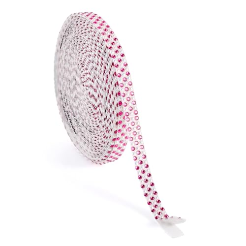 Beadthoven selbstklebendes Strassband, 10 mm, glitzerndes Kunstharz, Diamant-Imitation, Perle, dekoratives Kunsthandwerk, Aufkleberband für Kostüme, Schuhe, Spiegeldekoration, mittelgroß, Violett-Rot von BB Beadthoven