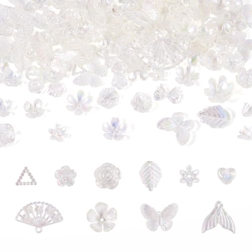 Beadthoven transparente Acrylperlen, Acrylperlen, Blume, Schmetterling, Schleife, Blatt, Kawaii, Bastelperle für DIY, Basteln, Armbänder, Halsketten, transparent, AB Beadthoven transparente Acrylperlen, Acrylperlen, Blume, Schmetterling, Schleife, Blatt, Kawaii, Bastelperle für DIY, Basteln, Armbänder, Halsketten, transparent, AB von BB Beadthoven