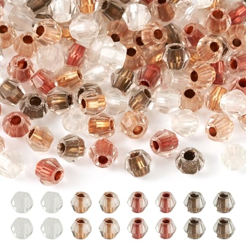 Beadthoven transparente Doppelkegel-Glasperlen, winzige, facettierte Kristallperlen, Glasperlen mit blickdichtem Innenkern für Schmuckherstellung, Ohrringe, Armbänder, Bastelarbeiten, Sattelbraun, 200 von BB Beadthoven