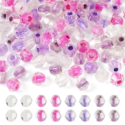 Beadthoven transparente Doppelkegel-Glasperlen, winzige, facettierte Kristallperlen, Glasperlen mit blickdichtem Innenkern für Schmuckherstellung, Ohrringe, Armbänder, Bastelarbeiten, mittelgroße von BB Beadthoven