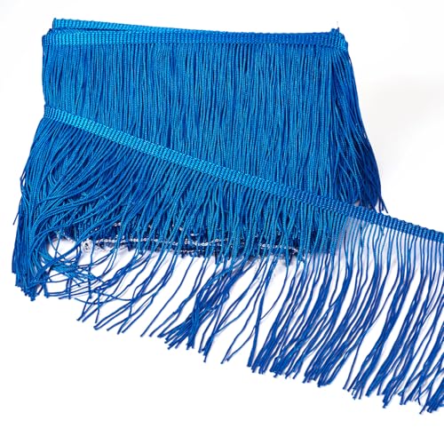 Fransenborte mit Quaste, 9,1 m, 15,2 cm, lange Quaste, Polyester, Spitzenband, zum Nähen von Kleidung, Kleid, Kissen, Vorhang, Heimdekorationen, Basteln, Blau Fransenborte mit Quaste, 9,1 m, 15,2 cm, lange Quaste, Polyester, Spitzenband, zum Nähen von Kleidung, Kleid, Kissen, Vorhang, Heimdekorationen, Basteln, Blau von BB Beadthoven
