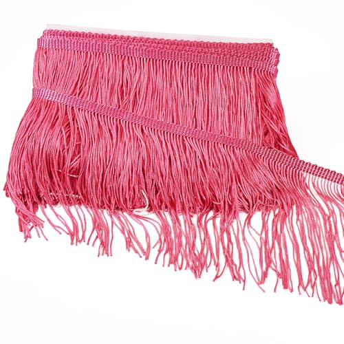 Fransenborte mit Quaste, lange Quaste, Polyester, Spitzenband, zum Nähen, Kleidung, Kissen, Vorhang, Heimdekorationen, Basteln, 9,1 m, 10 m, 15,2 cm, Hot Pink Fransenborte mit Quaste, lange Quaste, Polyester, Spitzenband, zum Nähen, Kleidung, Kissen, Vorhang, Heimdekorationen, Basteln, 9,1 m, 10 m, 15,2 cm, Hot Pink von BB Beadthoven