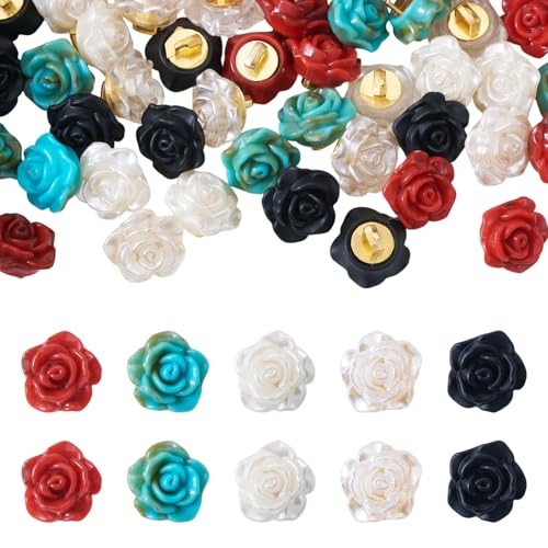 Perlenknöpfe mit Blumenschaft zum Nähen, 12 mm, sortiert, niedliche Blusenkleidung, Kunststoff, dekorative Bastelknöpfe für Mantel, Hut, Schals, Jacken, Pullover, DIY, Kleidung, Verzierung, 1,2 cm, 40 Perlenknöpfe mit Blumenschaft zum Nähen, 12 mm, sortiert, niedliche Blusenkleidung, Kunststoff, dekorative Bastelknöpfe für Mantel, Hut, Schals, Jacken, Pullover, DIY, Kleidung, Verzierung, 1,2 cm, 40 von BB Beadthoven