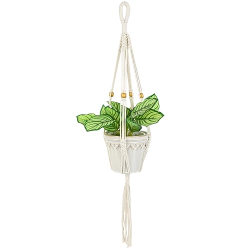 BB FUN HOUSE Pflanzenaufhänger für den Innenbereich, hängender Pflanzkorb mit Holzperlen, dekorativer Blumentopfhalter, keine Quasten, für drinnen und draußen, Boho-Heimdekoration, 89,9 cm (Töpfe BB FUN HOUSE Pflanzenaufhänger für den Innenbereich, hängender Pflanzkorb mit Holzperlen, dekorativer Blumentopfhalter, keine Quasten, für drinnen und draußen, Boho-Heimdekoration, 89,9 cm (Töpfe von BB FUN HOUSE