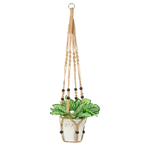BB FUN HOUSE Pflanzenaufhänger für den Innenbereich, hängender Pflanzkorb mit Holzperlen, dekorativer Blumentopfhalter, keine Quasten, für drinnen und draußen, Boho-Heimdekoration, 89,9 cm (Töpfe BB FUN HOUSE Pflanzenaufhänger für den Innenbereich, hängender Pflanzkorb mit Holzperlen, dekorativer Blumentopfhalter, keine Quasten, für drinnen und draußen, Boho-Heimdekoration, 89,9 cm (Töpfe von BB FUN HOUSE