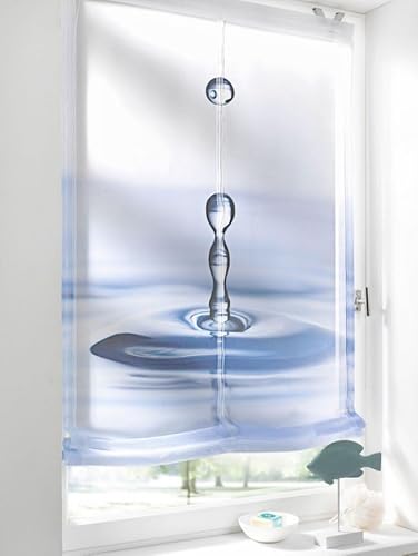 Raffrollo Gardine Raffgardine Bändchenrollo Vorhang Voile OHNE Haken für Fenster in blau transparent 1 Stück BxH: 80 x 140 cm Raffrollo Gardine Raffgardine Bändchenrollo Vorhang Voile OHNE Haken für Fenster in blau transparent 1 Stück BxH: 80 x 140 cm von BB-Toy-Trades