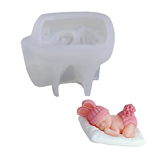 3D Schlafen Baby Kissen Seife/Kuchenform Baby Shower Silikonform für DIY Fondant, Kuchendeckel Dekorieren Backen Dekoration von BBABBT