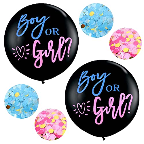 Gender Reveal Ballon, 2 Stück Luftballon Boy or Girl, Baby Party Ballon, Geschlecht Offenbaren für Gender Disclosure, Baby Party, Familienfeier (36 Zoll/90cm) von BBAOO