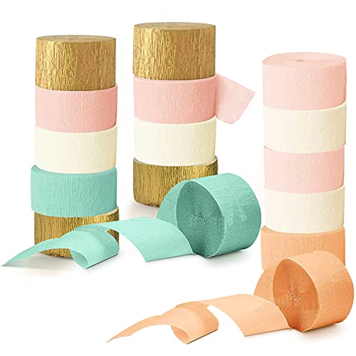 Krepppapier Band, 16 Stück Krepppapier Rollen, Krepppapier, Krepp Papierrolle, Krepp Bänder, Dekoration für Lernveranstaltungen Hochzeiten Geburtstagsfeiern Weihnachten von BBAOO