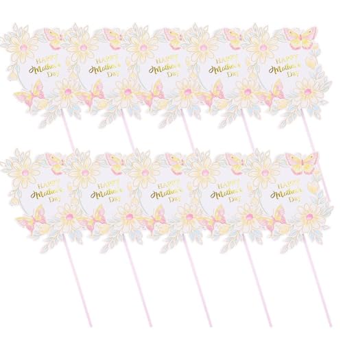 Tortenaufsätze mit Aufschrift "Happy Mother's Day", 10 Stück von BBASILIYSD