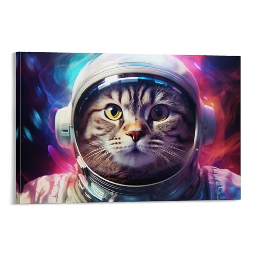 BBAUER Bunte Weltraumkatze Wandkunst Leinwand Drucke Weltraum Niedliche Tier Abstrakte Bilder auf Leinwand Poster Wanddekoration für Heimdekorationen BBAUER Bunte Weltraumkatze Wandkunst Leinwand Drucke Weltraum Niedliche Tier Abstrakte Bilder auf Leinwand Poster Wanddekoration für Heimdekorationen von BBAUER
