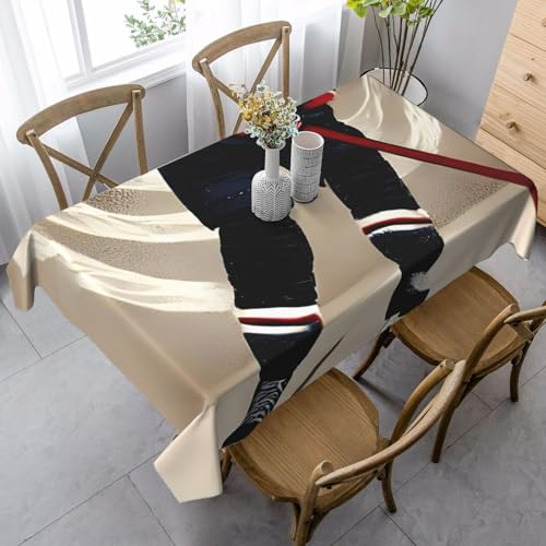 BBAytu Rechteckige Tischdecke mit Hockey-Sportdruck, 89 x 140 cm, für Küche, Esszimmer, Außenbereich von BBAytu