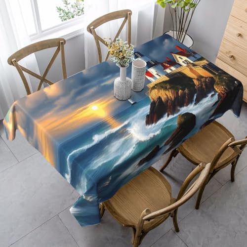 BBAytu Rechteckige Tischdecke mit Leuchtturm-Diamantmalerei, vielseitig, 89 x 140 cm, für Küche, Esszimmer, Außenbereich BBAytu Rechteckige Tischdecke mit Leuchtturm-Diamantmalerei, vielseitig, 89 x 140 cm, für Küche, Esszimmer, Außenbereich von BBAytu