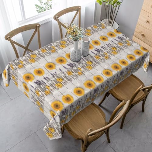BBAytu Rechteckige Tischdecke mit Sonnenblumen auf Holzdruck, 89 x 140 cm, für Küche, Esszimmer, Außenbereich BBAytu Rechteckige Tischdecke mit Sonnenblumen auf Holzdruck, 89 x 140 cm, für Küche, Esszimmer, Außenbereich von BBAytu