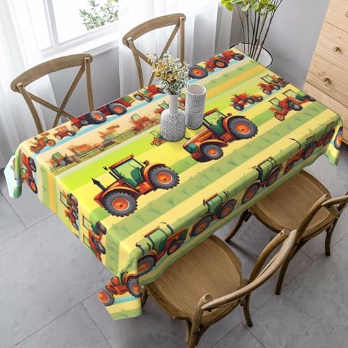 BBAytu Rechteckige Tischdecke mit Traktor-Landwirtschafts-Druck, 89 x 140 cm, für Küche, Esszimmer, Außenbereich von BBAytu