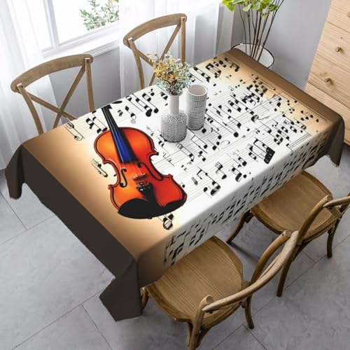 BBAytu Rechteckige Tischdecke mit Violinen-Notendruck, 89 x 140 cm, für Küche, Esszimmer, Außenbereich von BBAytu