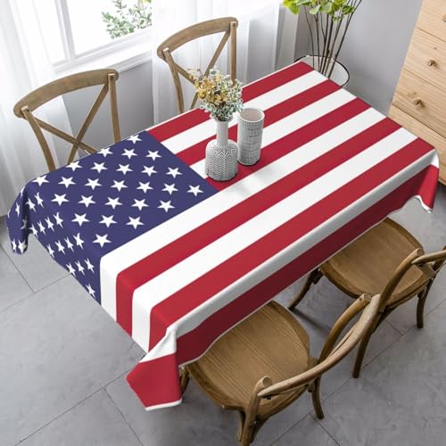 BBAytu Rechteckige Tischdecke mit amerikanischer Flagge, 89 x 140 cm, für Küche, Esszimmer, Außenbereich von BBAytu