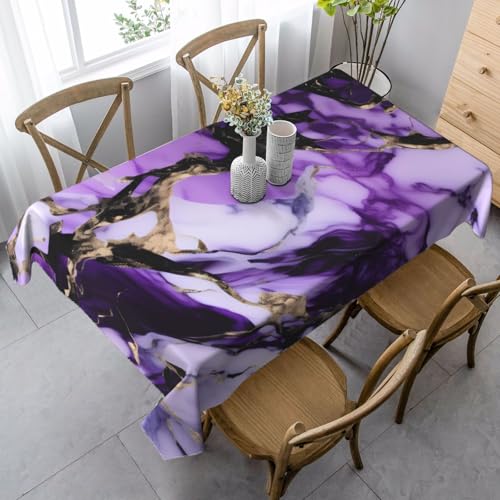 BBAytu Rechteckige Tischdecke mit violettem Marmordruck, 89 x 140 cm, für Küche, Esszimmer, Außenbereich BBAytu Rechteckige Tischdecke mit violettem Marmordruck, 89 x 140 cm, für Küche, Esszimmer, Außenbereich von BBAytu