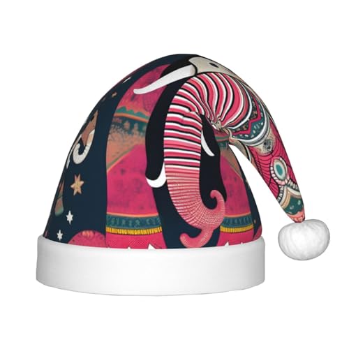 BBEXJIGY Weiche und bequeme Weihnachtsmütze im Boho-Elefanten-Design von BBEXJIGY
