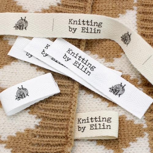 15 Mm Benutzerdefinierte Nähetiketten Aus Baumwolle, Personalisierte Stoffetiketten For Waschbare Kleidung Mit Logo Oder Text For Stricketiketten, Handgefertigtes Kleidungsaccessoire(200pcs,C) von BBGDP