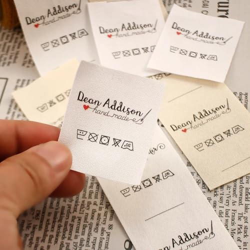 Baumwolle Mit Logo Oder Text Nähzubehör-Etiketten, Individuelle Kleidungsetiketten, Etiketten For Handgefertigte Artikel, Kleidungsetiketten, Einnähetiketten(20pcs) von BBGDP