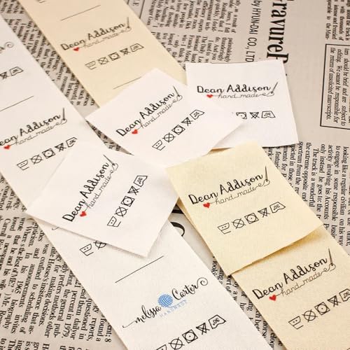 Baumwolle Mit Logo Oder Text Nähzubehör-Etiketten, Individuelle Kleidungsetiketten, Etiketten For Handgefertigte Artikel, Kleidungsetiketten, Einnähetiketten(50Pcs) von BBGDP