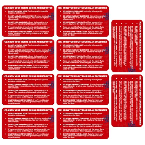 10 Stück Know Your Constitutional Rights Card Red Card Immigration Rights When You're Stoped by CE Law Enforcement or by Police Interaction FBI Basic Freedoms (8,5 x 6,1 cm) von BBRGIRL