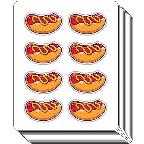 Hot Dog Planer-Aufkleber, vielseitige Kalender, Bastelaufkleber für Scrapbook-Aufkleber, Bastelaufkleber, Kalenderzeitschrift-Aufkleber, Ledger-Aufkleber und DIY-Aufkleber für Kinder (2,5 cm, 100 von BBRGIRL