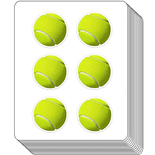 BBRGIRL Tennisplaner-Aufkleber, Grün, Vinyl, moderner Stil, Tennis-Thema, rund, zum Einmalgebrauch, perfekt für Scrapbooking, Basteln, Journaling, 200 Stück von BBRGIRL