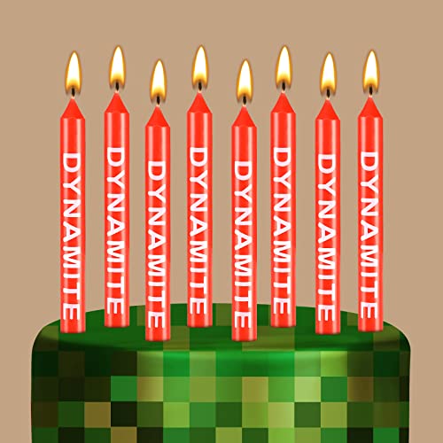 12 Stück TNT Thema Geburtstagskerzen Dynamit Kerzen Geburtstagskuchen Kerzen Dekoration Tortenkerzen für Videospiel Party Abschlussfeier Täglich Gebrauch von BBTO