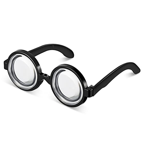 BBTO Nerd Brille mit Klaren Gläsern Retro Zauberer Brille Dicke Lustige Streber Brille Nerd Kostüm Brille für Erwachsene (Klassische Runde) BBTO Nerd Brille mit Klaren Gläsern Retro Zauberer Brille Dicke Lustige Streber Brille Nerd Kostüm Brille für Erwachsene (Klassische Runde) von BBTO