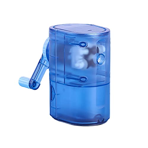 Bleistiftspitzer Manueller Spitzer gerade transparente Spitzer für Bleistift geeignet Nr. 2 Bester Klassenschärfer Ultra-tragbar und sicher (Farbe: blau) von BBZY