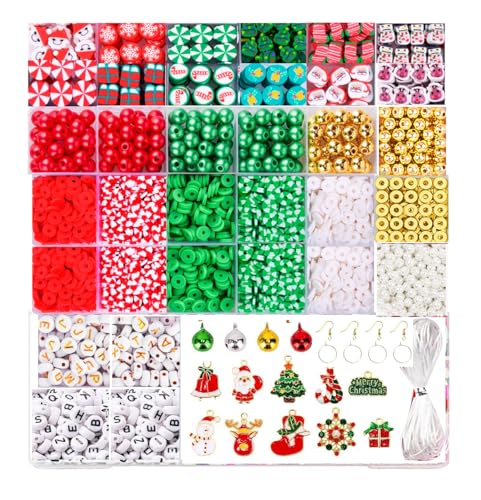 Weihnachtliche Modelliermassen-Perlen, Charms, Freundschaftsarmband, Halskette, Ohrringe, Schmuckherstellung, Zubehör für Kunsthandwerk, DIY-Geschenke für Frauen und Mädchen, S102 Weihnachtliche Modelliermassen-Perlen, Charms, Freundschaftsarmband, Halskette, Ohrringe, Schmuckherstellung, Zubehör für Kunsthandwerk, DIY-Geschenke für Frauen und Mädchen, S102 von BBita