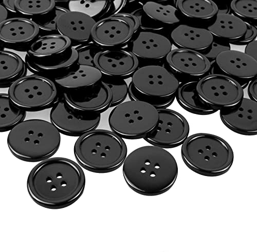 BBly Runde Nähknöpfe aus Kunstharz, 15 mm, mit 4 Löchern, 50 Stück (Schwarz-15mm) BBly Runde Nähknöpfe aus Kunstharz, 15 mm, mit 4 Löchern, 50 Stück (Schwarz-15mm) von BBly