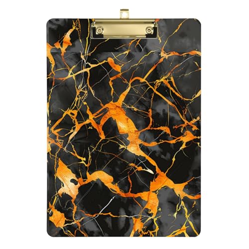 Klemmbrett aus Kunststoff, A4, für das erste Jahr, für Lehrer, Must-Haves, goldfarben, 22,9 x 30,5 cm, Schwarz / Gold von BCFHRGT