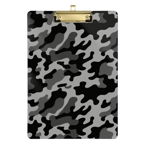 Klemmbrett für Polizeitickets, A4, transparent, für Fußball, Softball, Coaching, Gold, 22,9 x 30,5 cm, Camouflage Schwarz / Dunkelgrau Klemmbrett für Polizeitickets, A4, transparent, für Fußball, Softball, Coaching, Gold, 22,9 x 30,5 cm, Camouflage Schwarz / Dunkelgrau von BCFHRGT