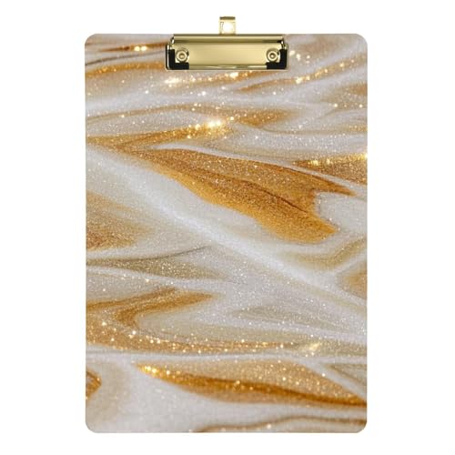 Klemmbrett mit künstlichem Glitzer, Marmor, Gelb, A4, Ernährungsberater, Hartpappe für Klassenzimmer, Zubehör für Lehrer, Elementar, Gold, 22,9 x 30,5 cm Klemmbrett mit künstlichem Glitzer, Marmor, Gelb, A4, Ernährungsberater, Hartpappe für Klassenzimmer, Zubehör für Lehrer, Elementar, Gold, 22,9 x 30,5 cm von BCFHRGT