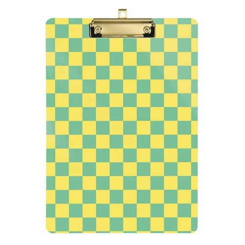 Kompaktes Klemmbrett, A4, transparent, für Hausaufgaben, pädiatrisch, goldfarben, 22,9 x 30,5 cm, Gelb und Blau von BCFHRGT