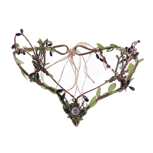 BCIOUS Feen-Kopfschmuck, Blattkreis, für Damen, Feen-Stirnband, Foto-Requisiten für Halloween, Weihnachten, Hochzeit, Kopfschmuck von BCIOUS