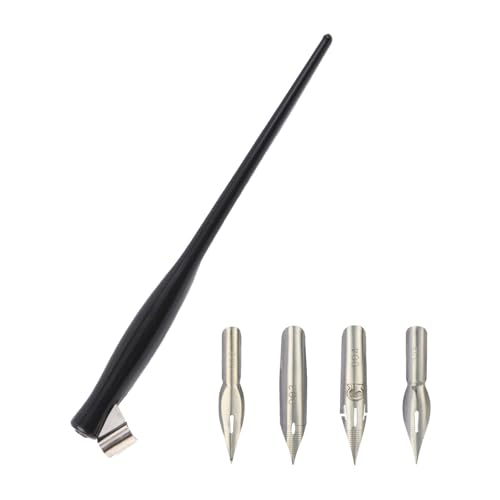 Füllfederhalter Set mit 4 Stiftspitzen, schräg Dip-Stifthalter, verstellbarer Metallflansch für Anfänger, Künstler, Schreiben, Zeichnen, Kalligraphie-Stift-Set von BCIOUS