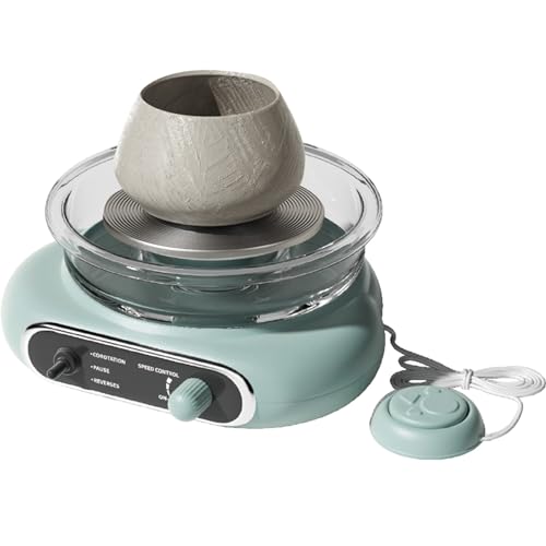 BCJMKDX Töpferscheibe,. Drehteller-Töpferscheibe mit Gravurwerkzeugen und Zeichenstift, Keramik-Töpferbedarf, Kunsthandwerks-Sets for Anfänger, Kinder und Erwachsene(Green) von BCJMKDX