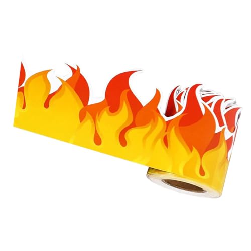 BCOATH 1 Rolle Tafel Grenze Aufkleber Aufkleber Grenzen Bulletin Board Flamme Trim Grenze Für Schule Büro Hause Wand Aufkleber von BCOATH