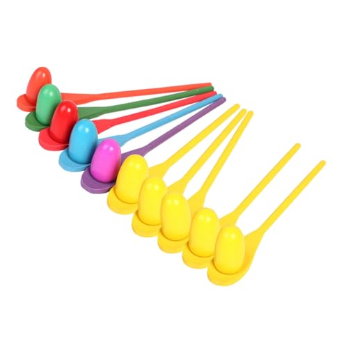 BCOATH 10 Sätze Holz-eierlöffel-staffelspiel Trainingsspielzeug Balance Koordinationsspiel Kindergarten Outdoor Spiel Spaß für Jungen Mädchen von BCOATH