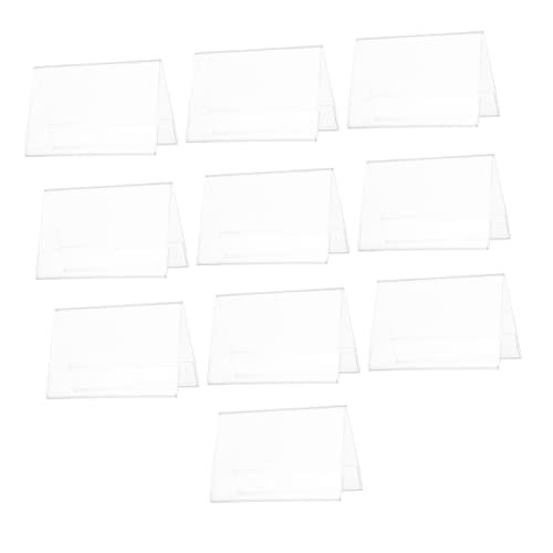 BCOATH 10 Stück Acryl Tisch Namensschild Halter Teilig V Förmige Transparente Tischkarte für Meetings Konferenzen und Veranstaltungen Wiederverwendbar und Leicht von BCOATH
