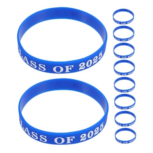 BCOATH 10 Stück Armbänder Für Abschlussfeiern Dehnbar Festival Klassenzimmer Schlagarmbänder Massenware Trendige Nummern Armbänder Der Klasse 2025 Silikonarmbänder College von BCOATH