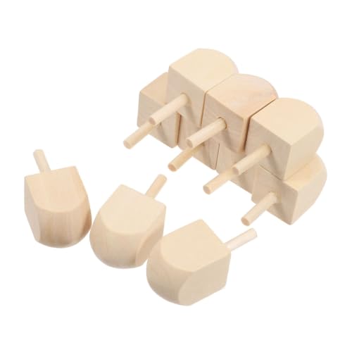 BCOATH Unvollendete Holz-Dreidels 10 Stück Chanukka-Party-zubehör Kinderspielzeug Dekoratives Bastelset BCOATH Unvollendete Holz-Dreidels 10 Stück Chanukka-Party-zubehör Kinderspielzeug Dekoratives Bastelset von BCOATH